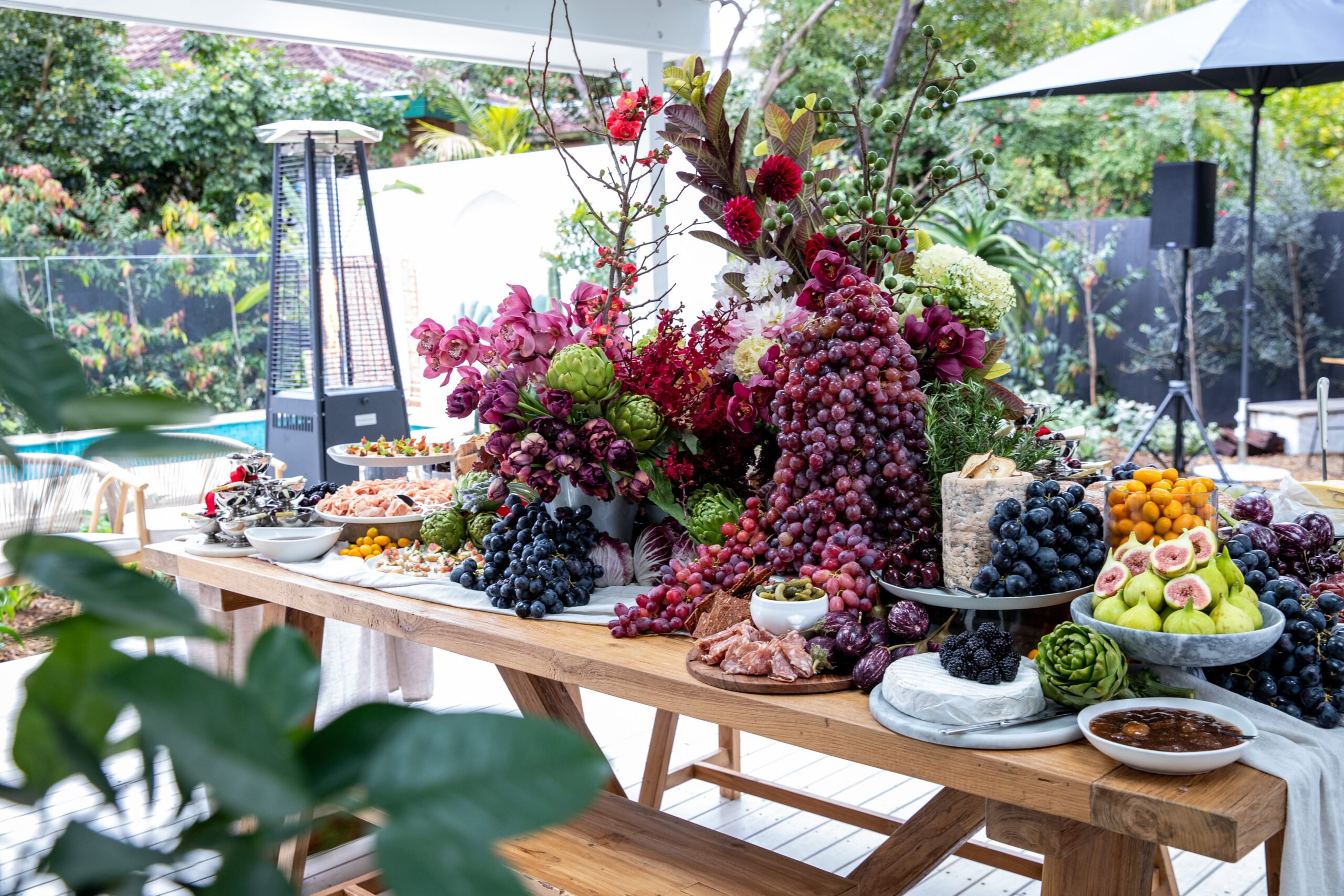 A custom grazing table for a private event at home.