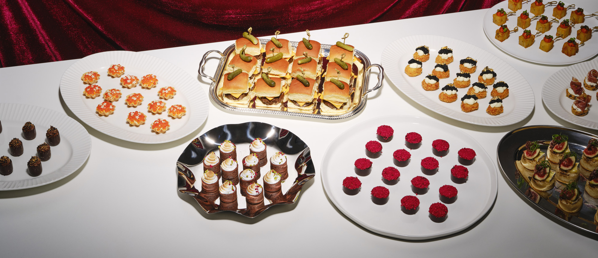 A selection of canapés by The Blonde Butler.