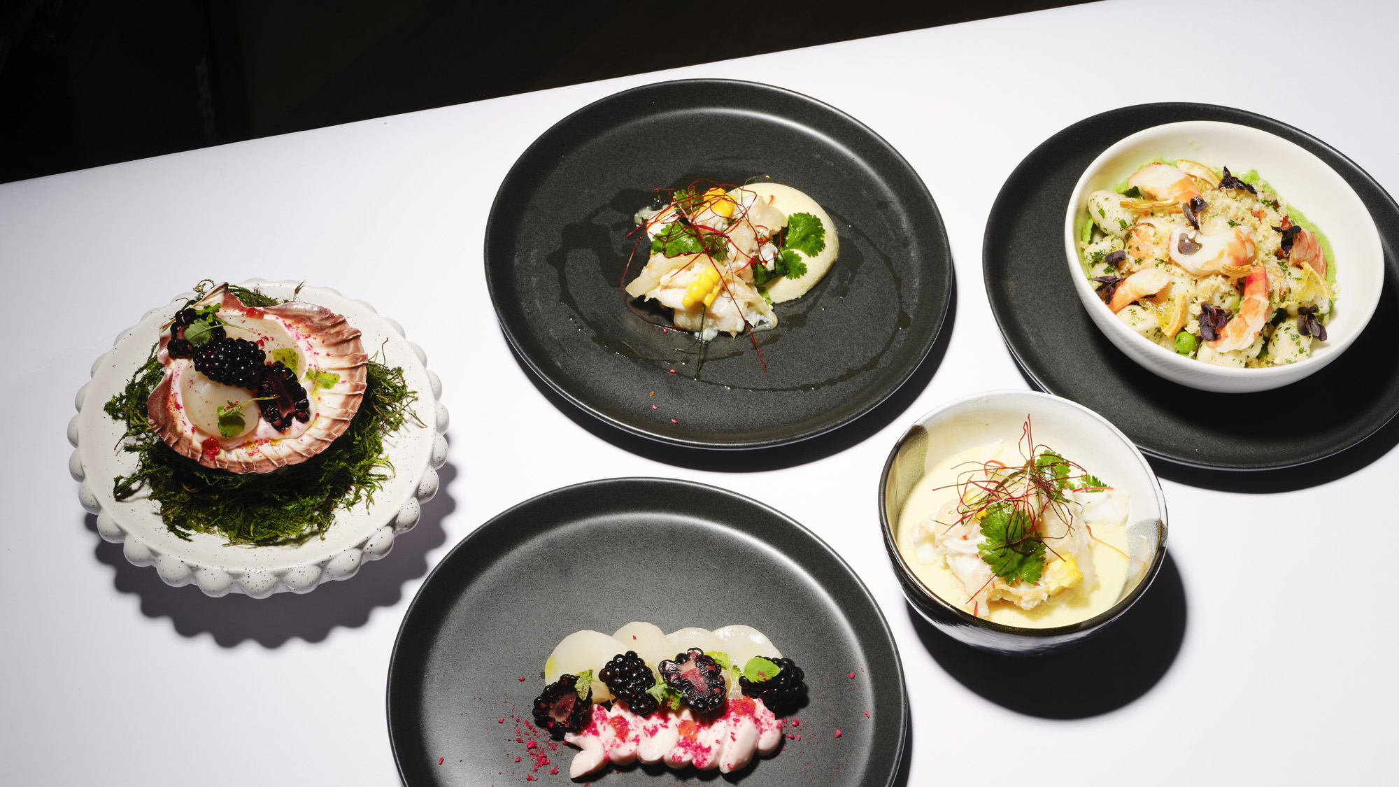 A selection of plated entrees and main courses for corporate clients.